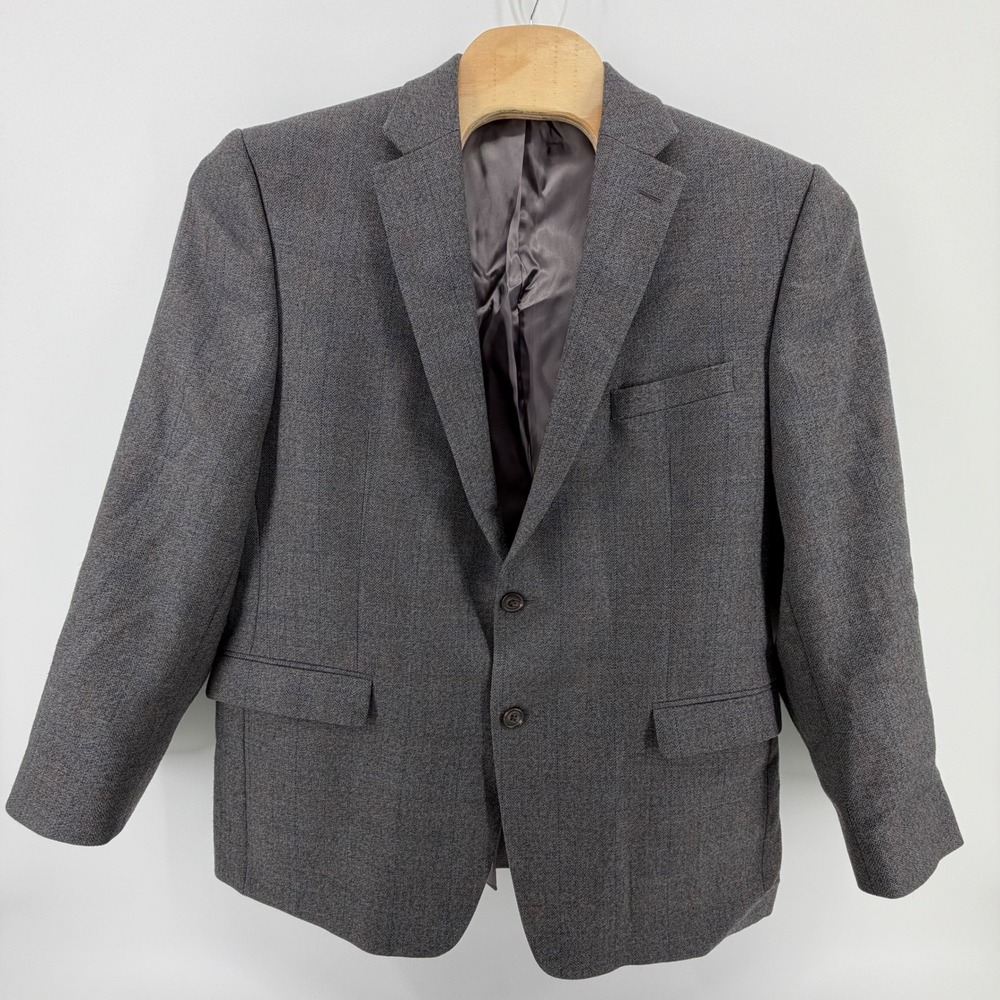 Lauren Ralph Lauren Men's 44R Charcoal Herringbone Wool Blazer Suit Jacket
